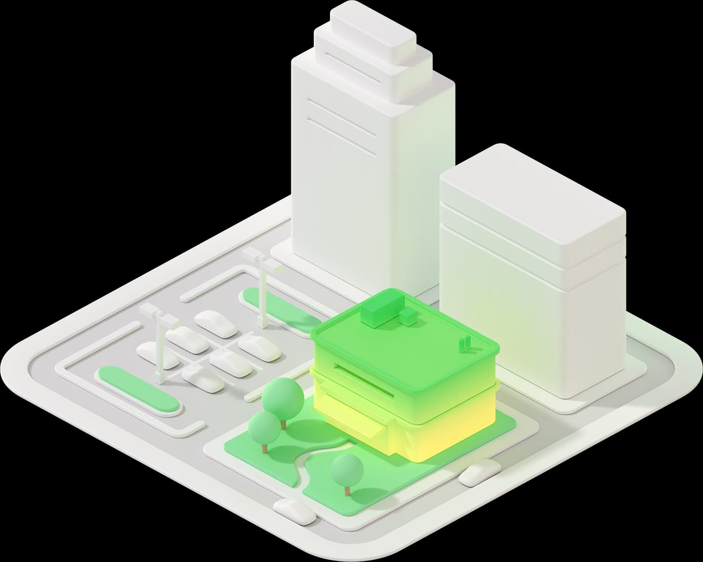 City block with highlighted building and data blurb stating 289 units found