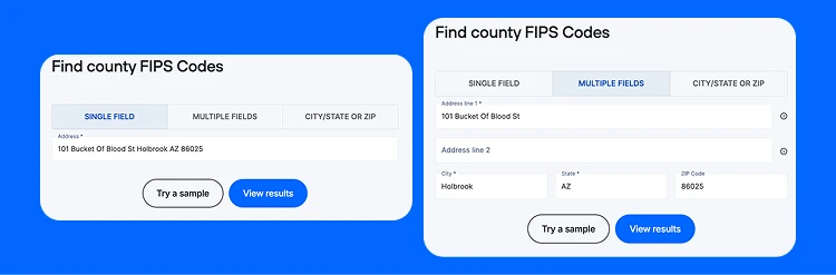 County lookup by address screenshot