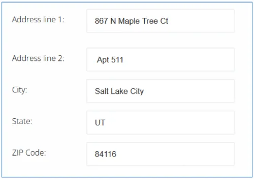 address example with address line 2 500 353