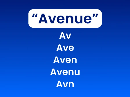 There are many ways to represent avenue in addresses