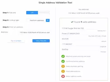 Validation Tool Updating a Previous Address