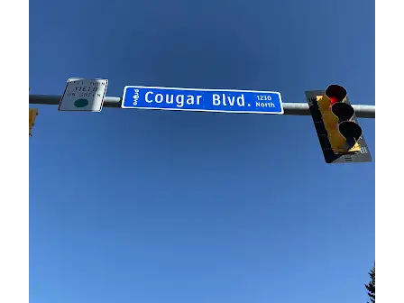 Street sign on 1230 N renamed Cougar Blvd in Provo Utah