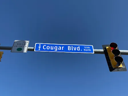 Street Sign of 1230 N Renamed Cougar Blvd in Provo, Utah