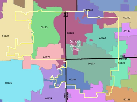 County lookup by ZIP Code example of a ZIP Code crossing county lines