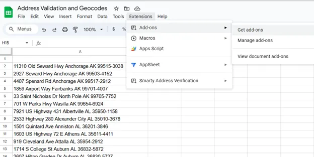 Click Extensions, then Add-ons,