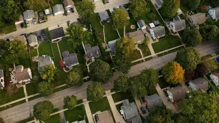 overhead view of houses