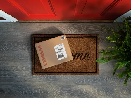 Package sitting on a doorstep