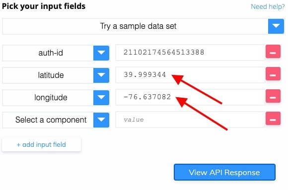 Step 3: enter your latitude & longitude coordinates into the fields