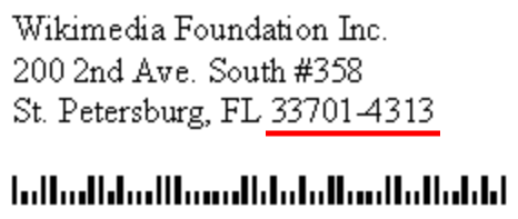 USPS full ZIP+4 Code 9 digit address