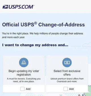 USPS official change of address