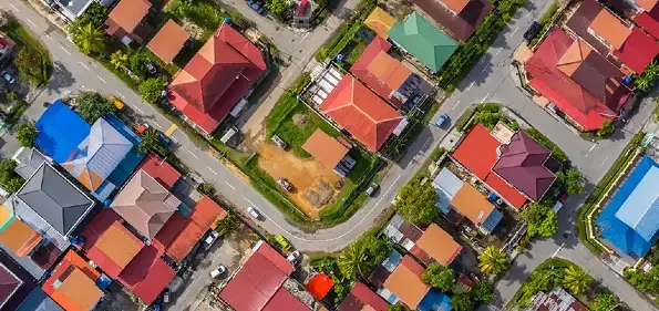 birds eye view of a multitude of houses