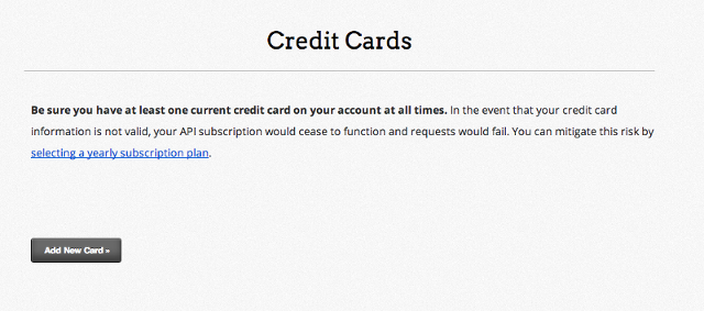Adding a credit card to your account information.