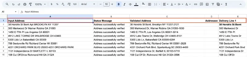 Google Sheets extension headers on document