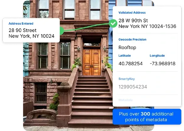 Address entered transformed to validated address