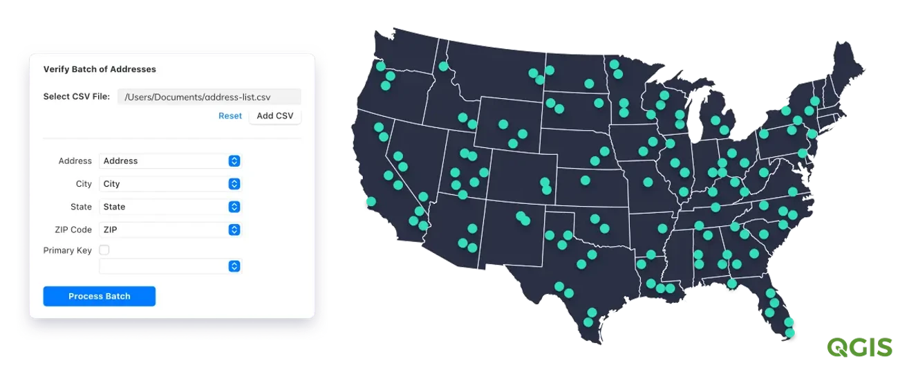 qgis geocoding plugin with map