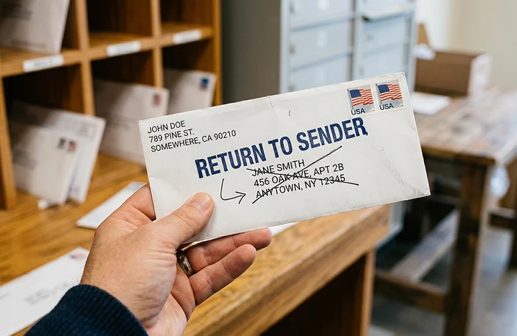 Letter returned to sender due to an invalid address