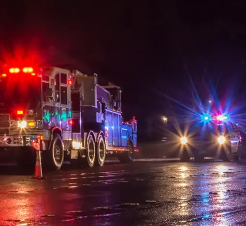 Emergency vehicles responding